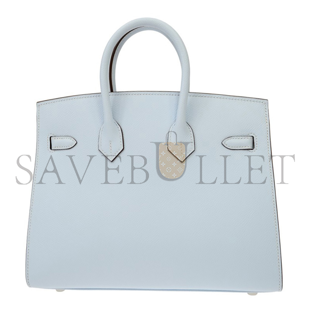 H**mes birkin 25 swift leather fog blue silver buckle h049362ck21 (25*20*13cm)